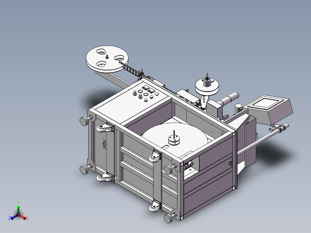手机屏蔽盖平面度检测编带包装设备正等轴测图