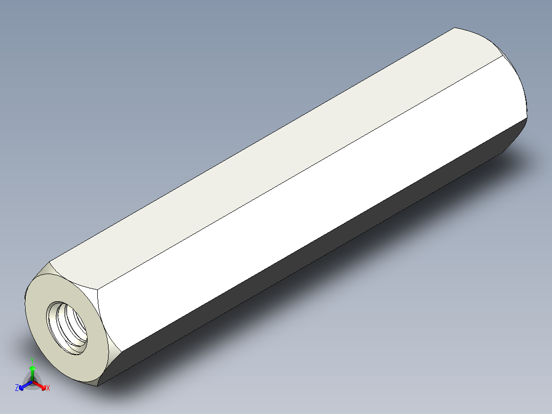 螺母，长从5、6、7毫米到20毫米正等轴测图