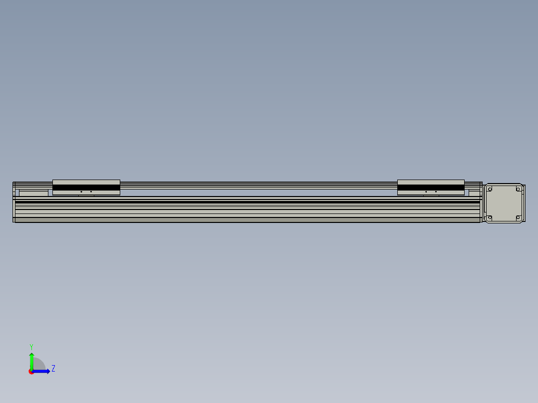 直线模组LHB17-L40-S750-R(B)设计图纸左视图