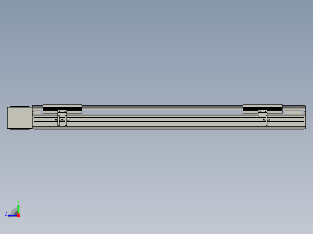 直线模组LHB17-L40-S750-R(B)设计图纸右视图