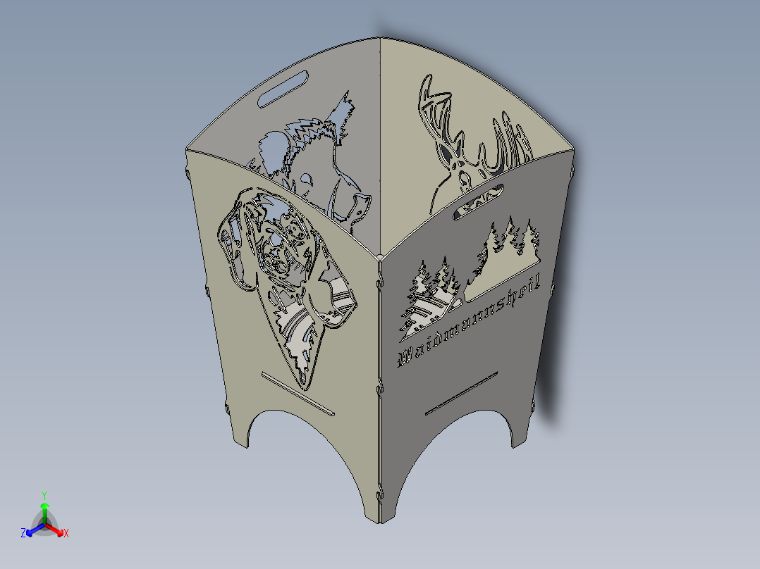 用于激光切割的装饰火篮