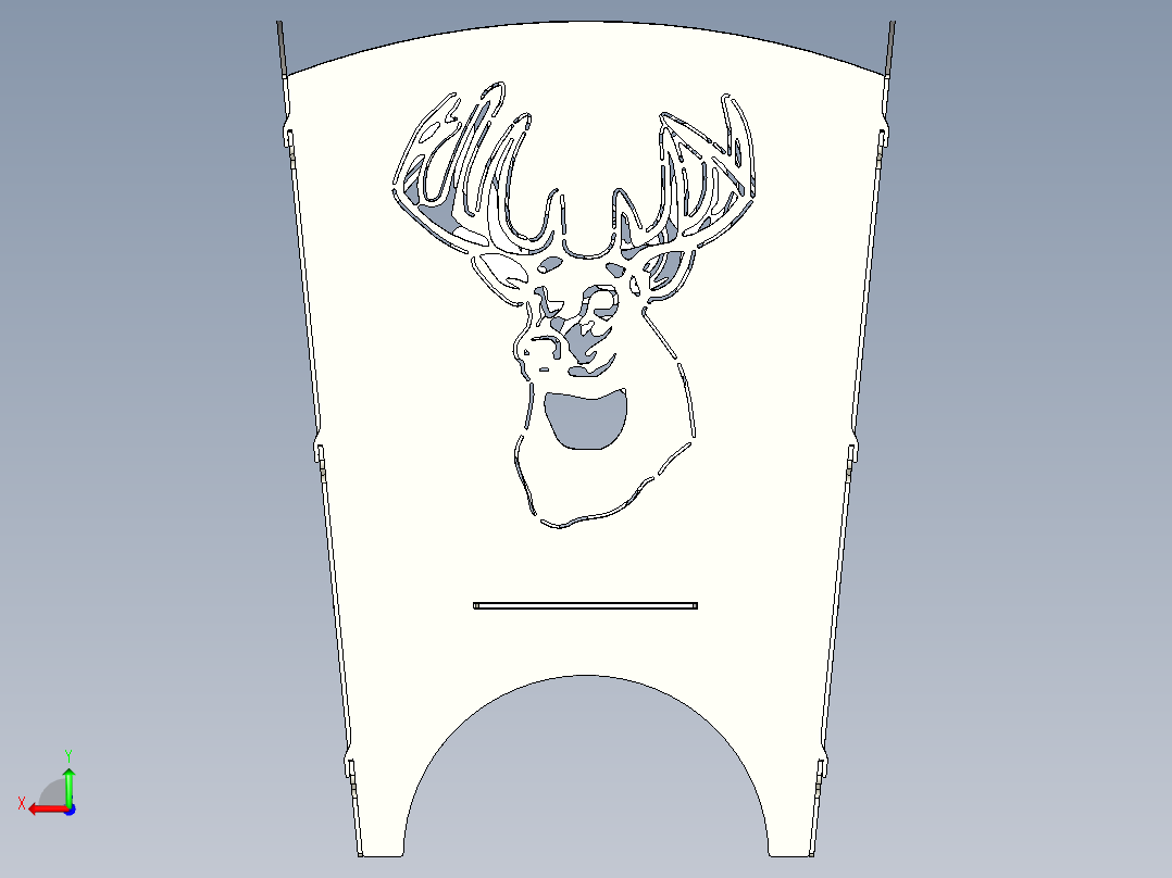 用于激光切割的装饰火篮后视图