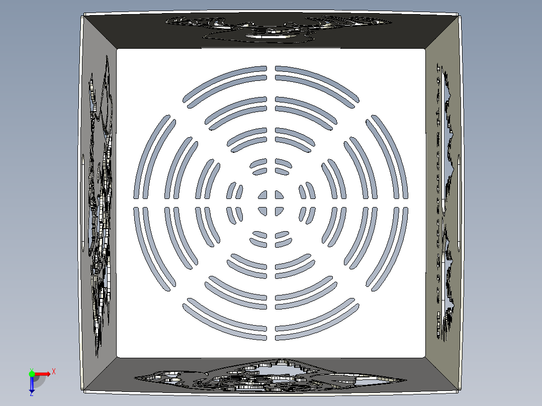 用于激光切割的装饰火篮俯视图