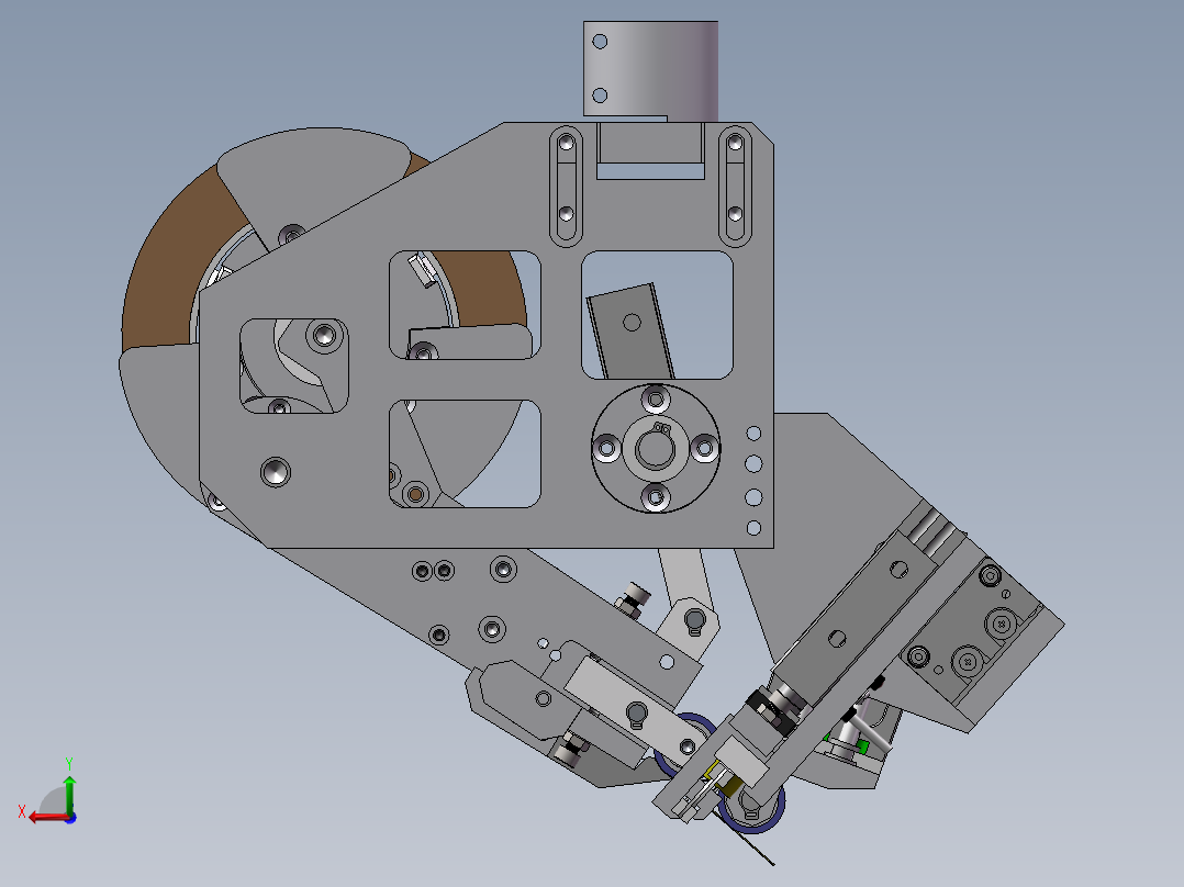 自动贴胶带机构后视图