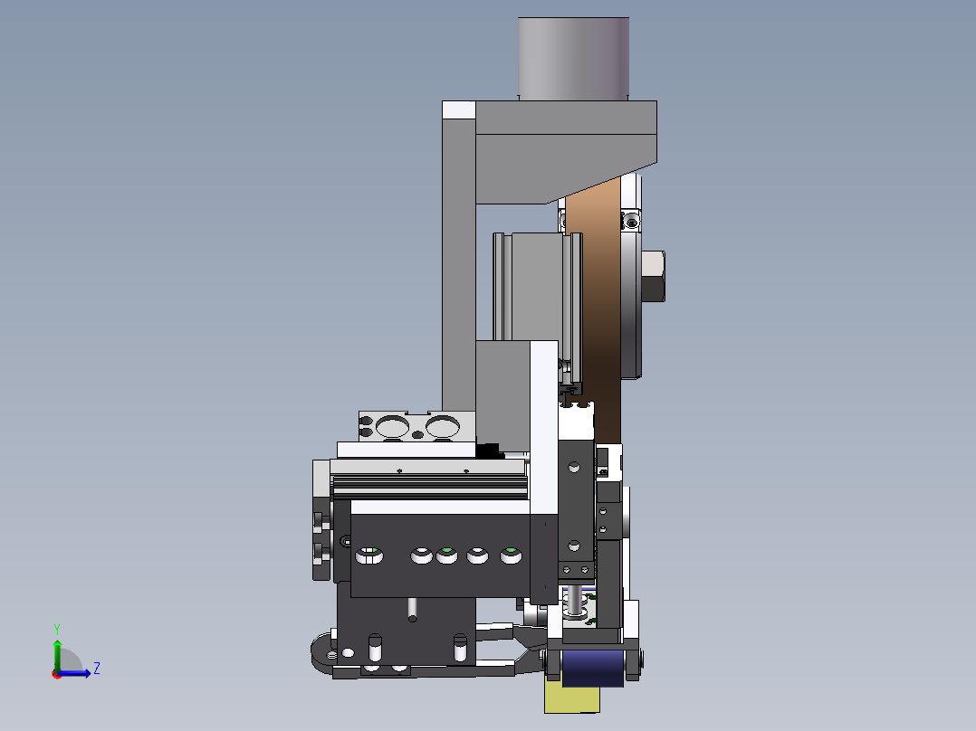 自动贴胶带机构左视图
