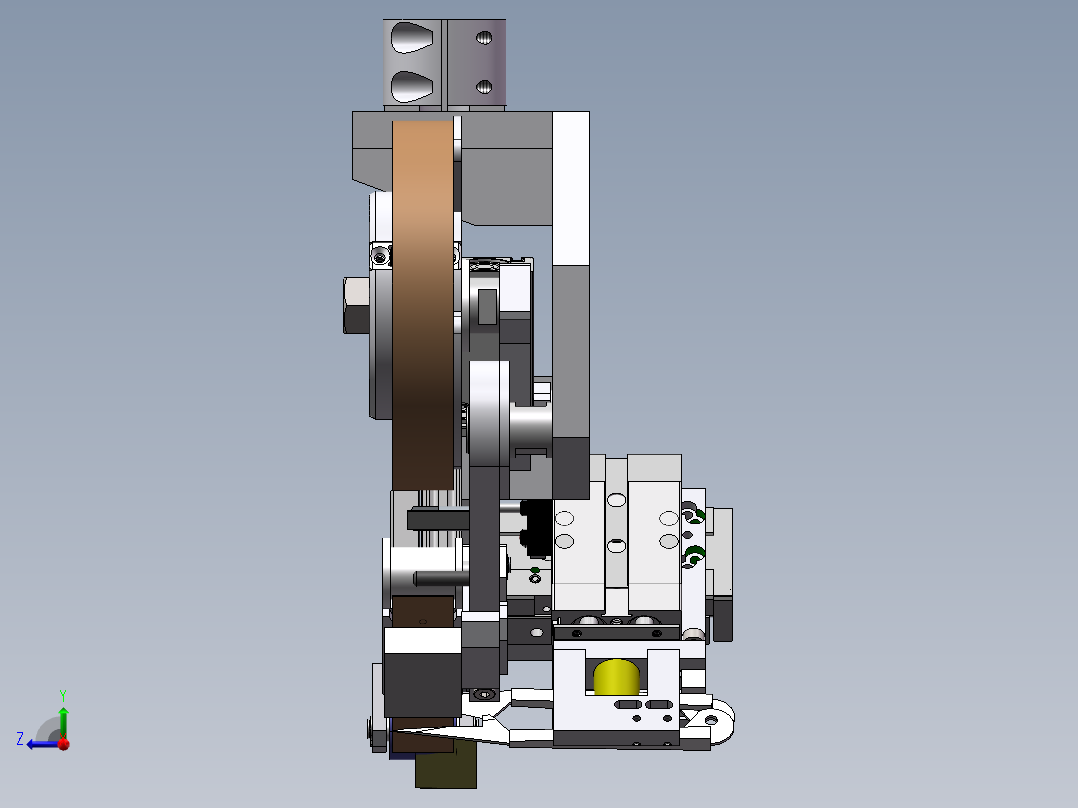 自动贴胶带机构右视图