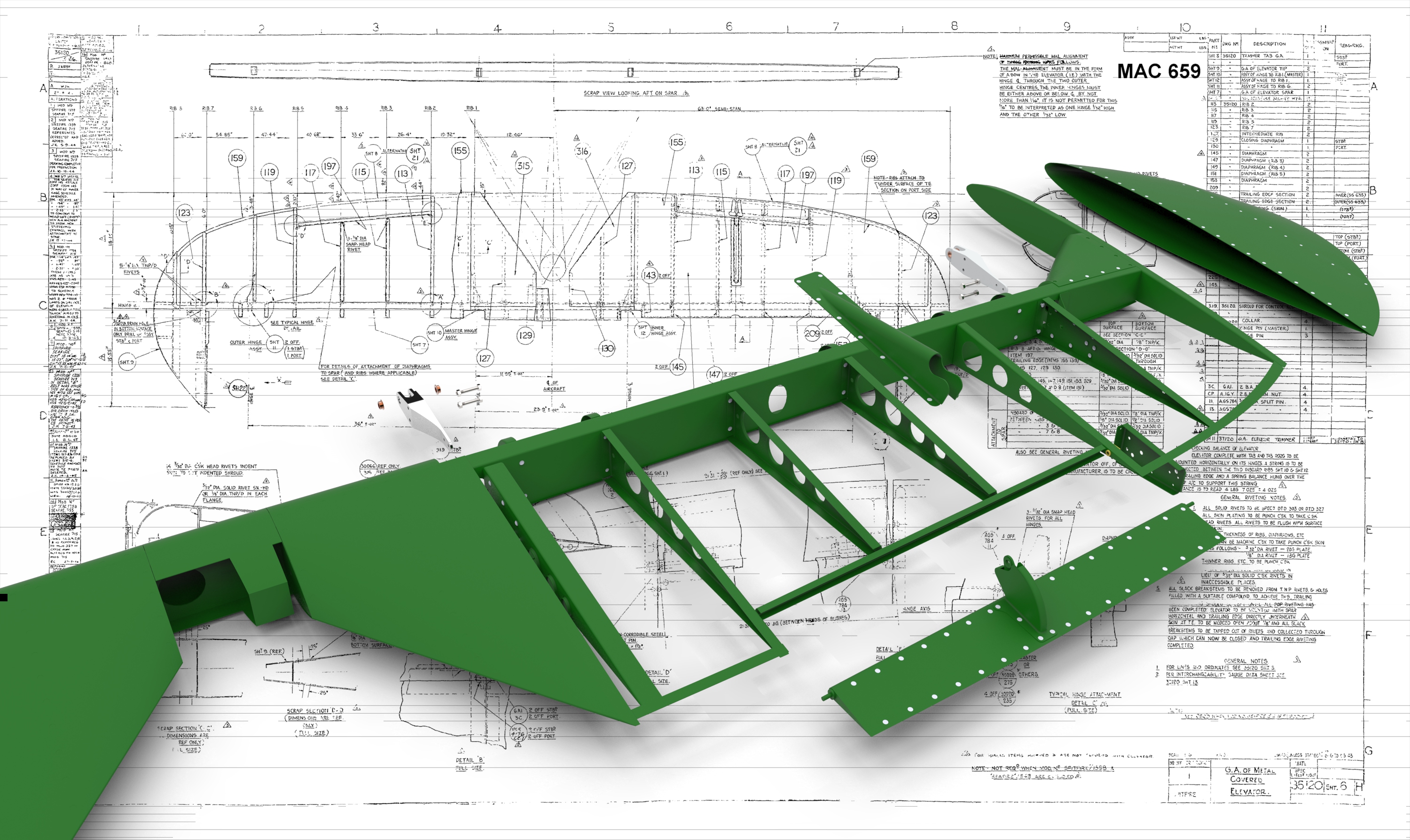 升降舵和配平片