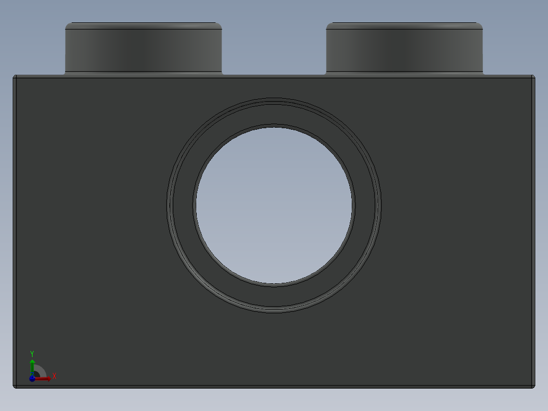 乐高机械组积木（横梁）-370002 Old Grey Technic Brick 1 x 2 with Hole前视图