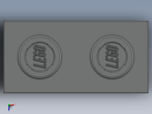 乐高机械组积木（横梁）-370002 Old Grey Technic Brick 1 x 2 with Hole俯视缩略图