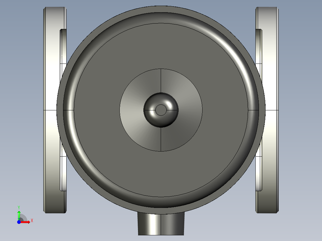 17DKOACCP NO 气动隔膜阀常开，固定法兰，钻孔ANSI B16.5条款150 FF PVC-C前视图