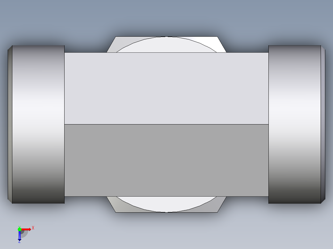 卡套式工业通用硬管接头EO_Swivel_nut_branch_tee_ET35LOMD71俯视图