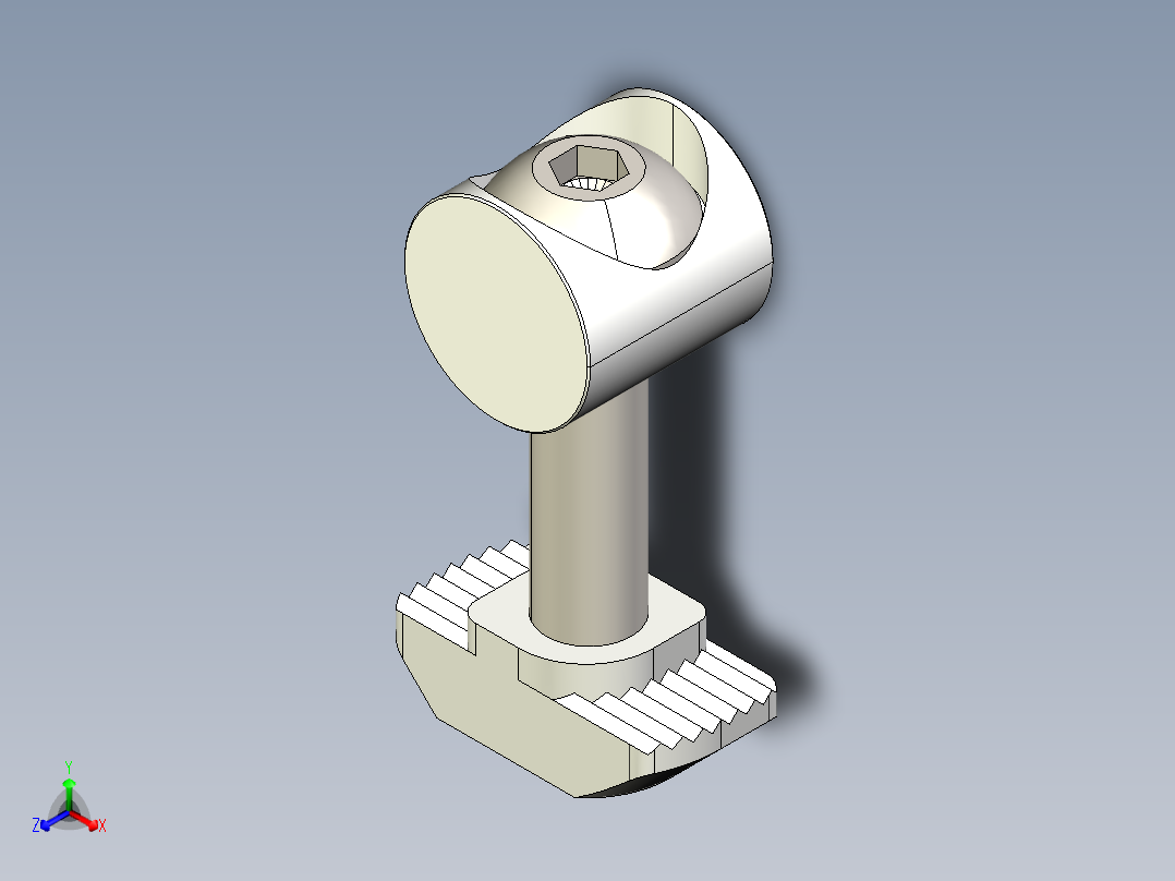 型材-BR 8 SLOT SINGLE BOLT CONNECTOR 3842535617正等轴测图