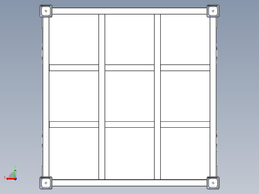 1000x1000x700折叠料箱后视图