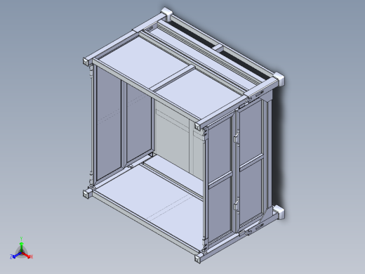 1000x1000x700折叠料箱正等轴测缩略图