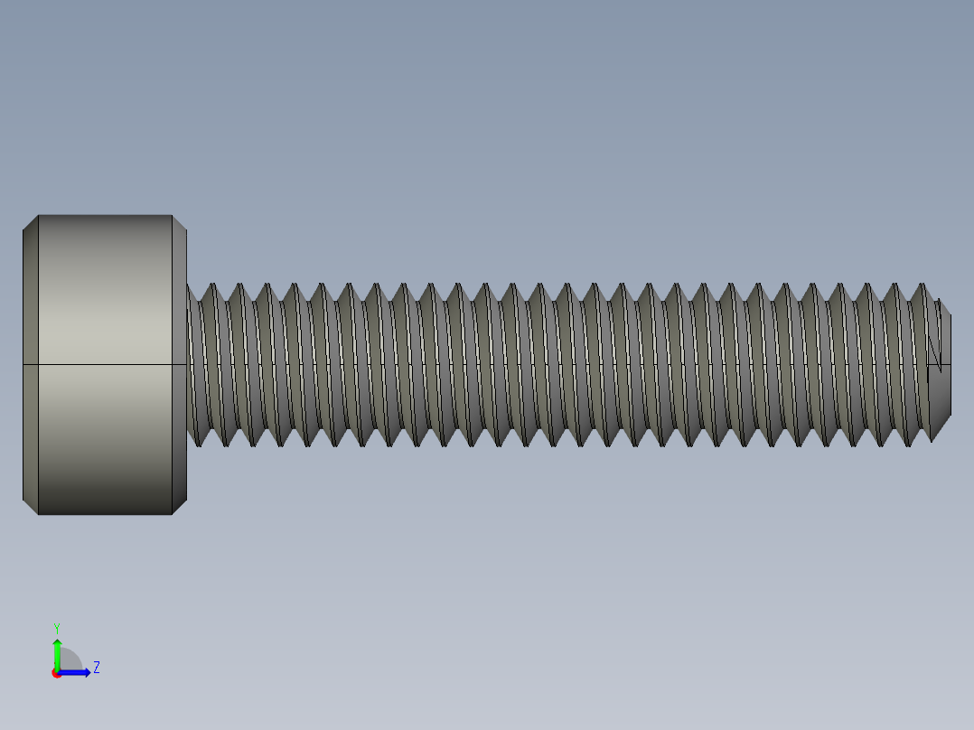 M3 x 0.5mm Thread 14mm LONG SOCKET HEAD CAP SCREW.STEP左视图