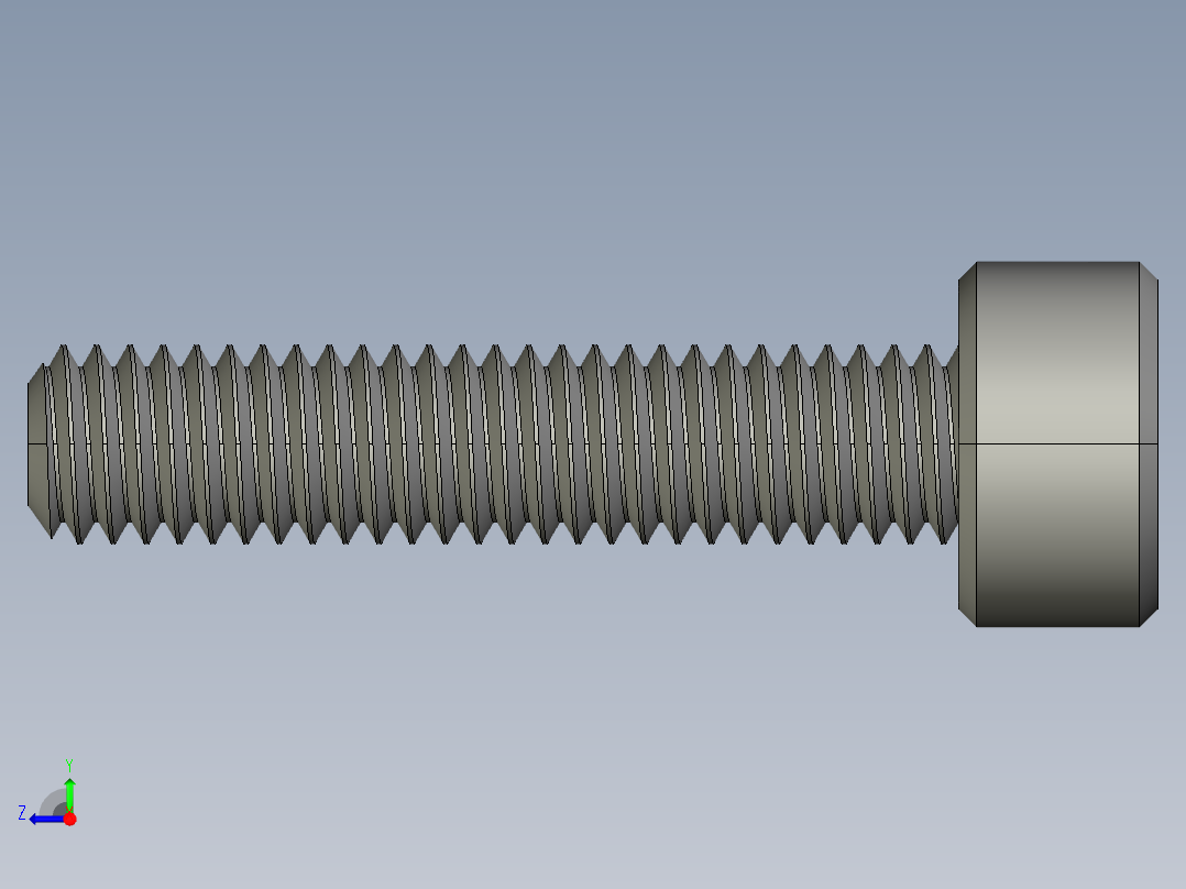 M3 x 0.5mm Thread 14mm LONG SOCKET HEAD CAP SCREW.STEP右视图
