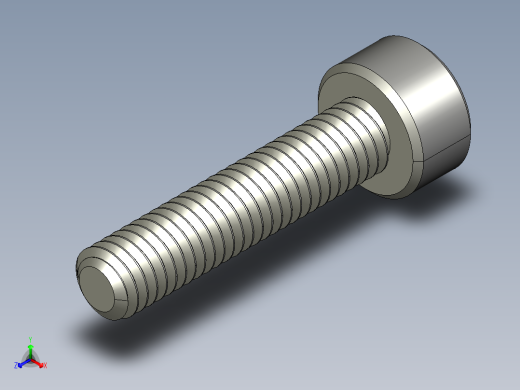 M3 x 0.5mm Thread 14mm LONG SOCKET HEAD CAP SCREW.STEP正等轴测缩略图