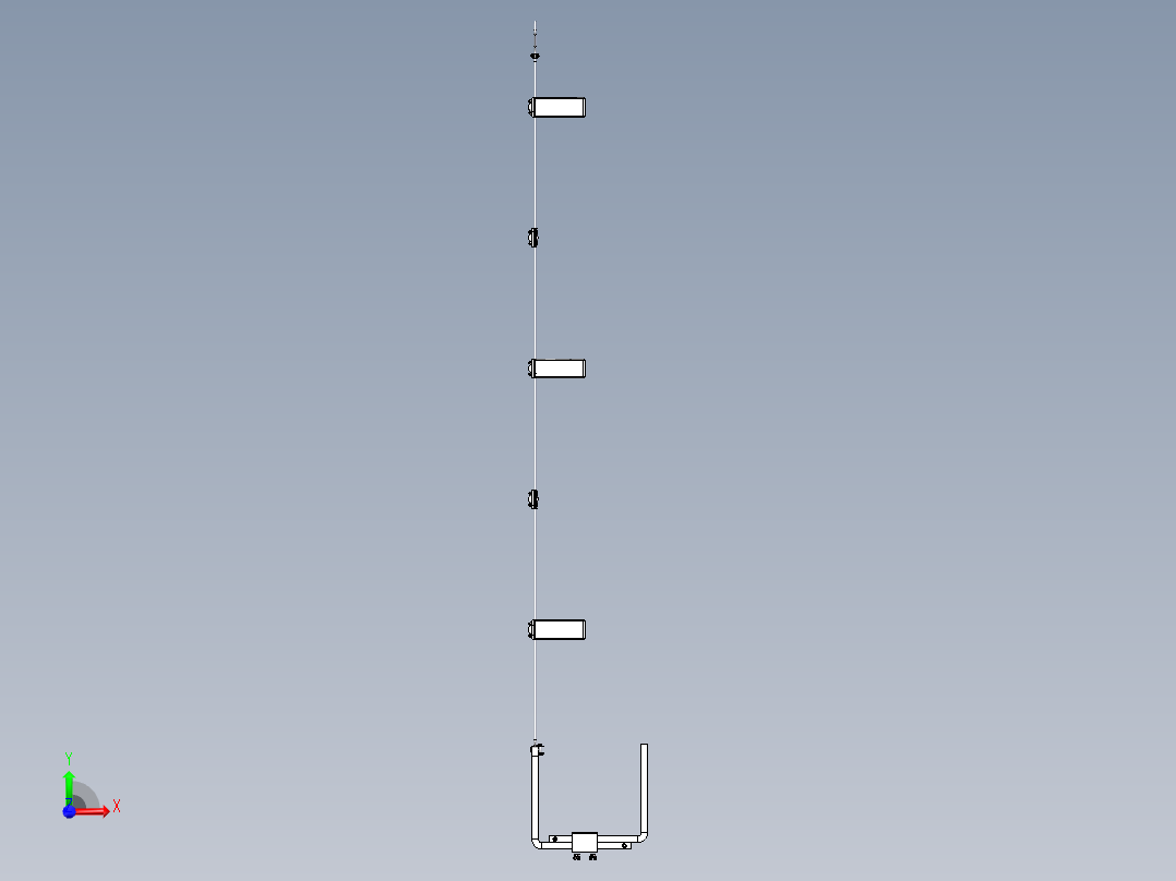钢丝绳逃生软梯三维模型前视图