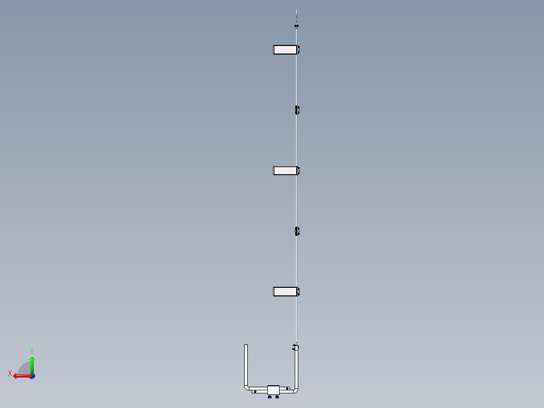 钢丝绳逃生软梯三维模型后视图