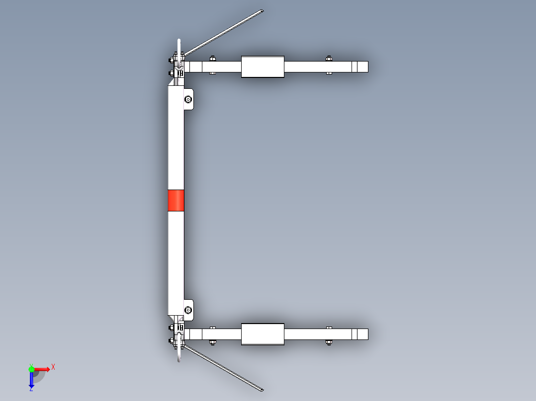 钢丝绳逃生软梯三维模型俯视图