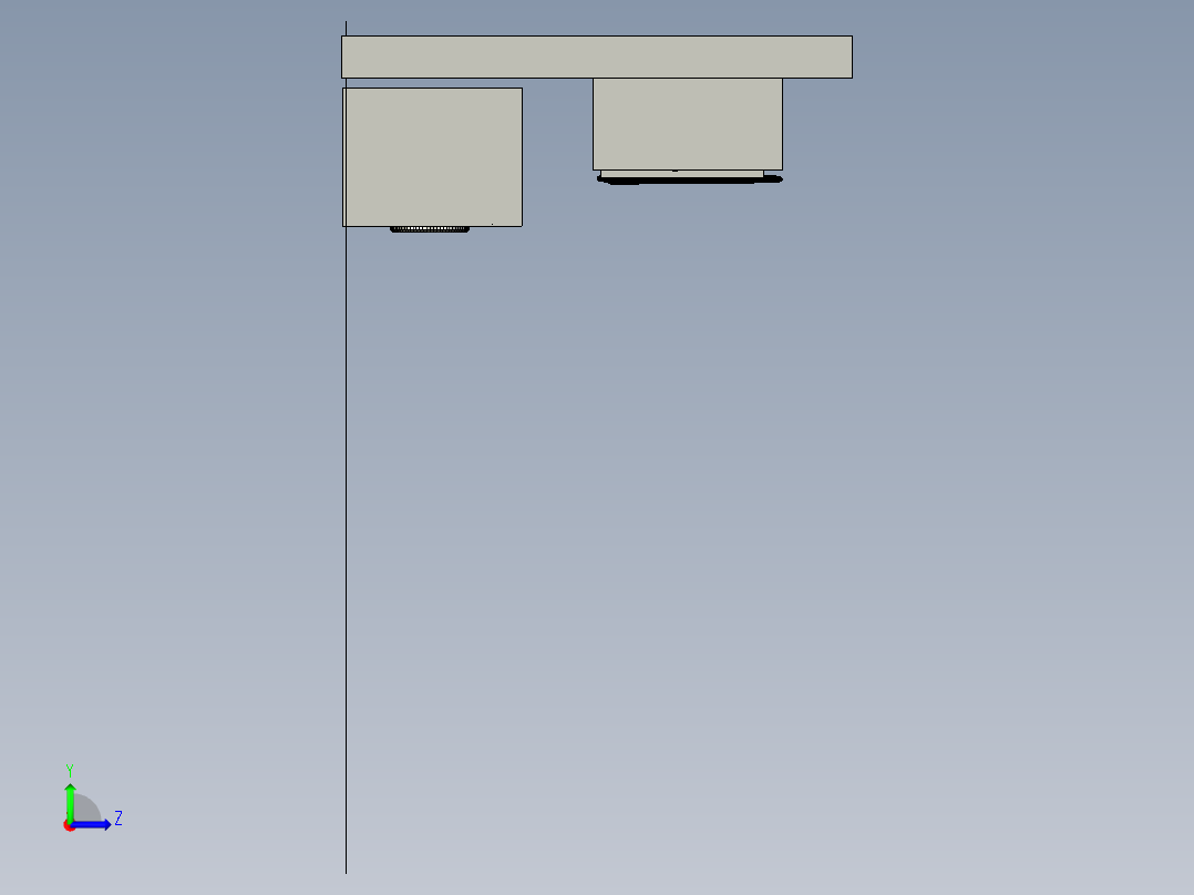洗衣机橱柜左视图