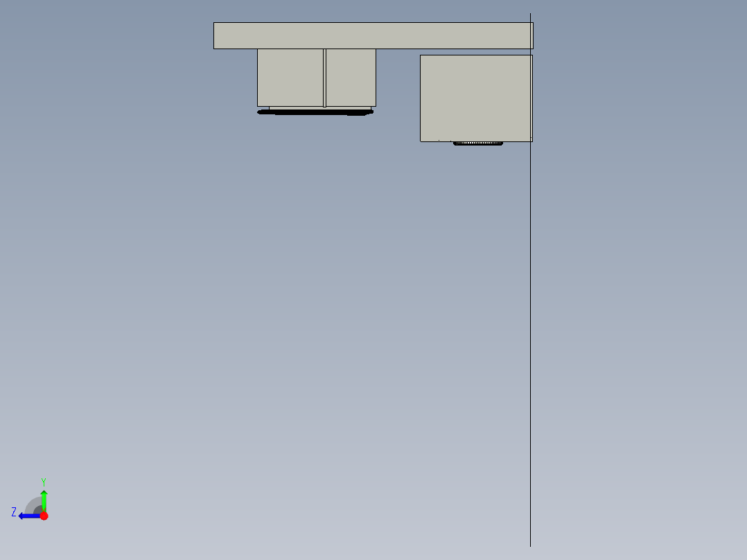 洗衣机橱柜右视图