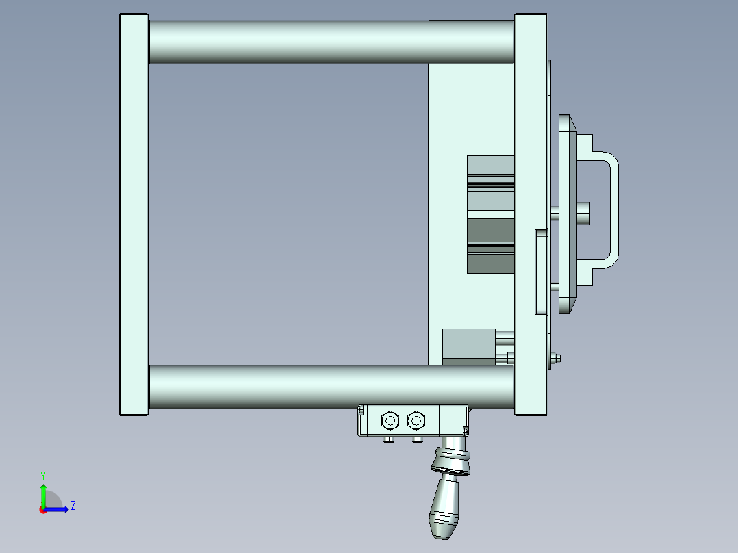 MCLG-C-cnc2笔记本CNC工装夹具三维模型左视图