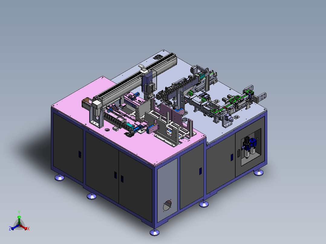 一种电池线头定位设备sw18可编辑正等轴测图