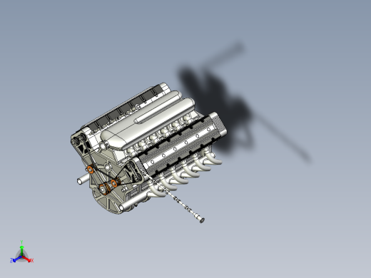 V12内燃机正等轴测缩略图