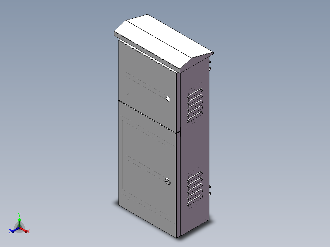 电控柜、路灯控制箱正等轴测图