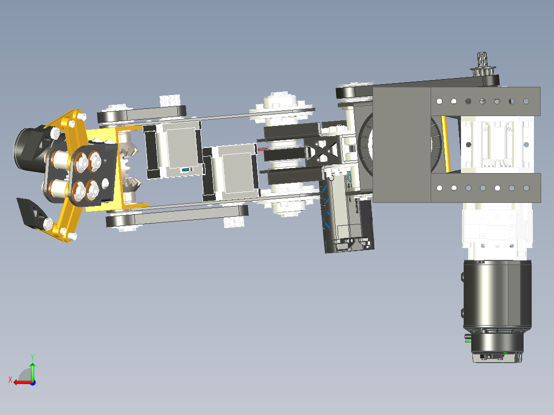 简易5自由度机械臂结构后视图