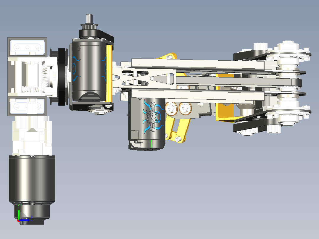简易5自由度机械臂结构左视图