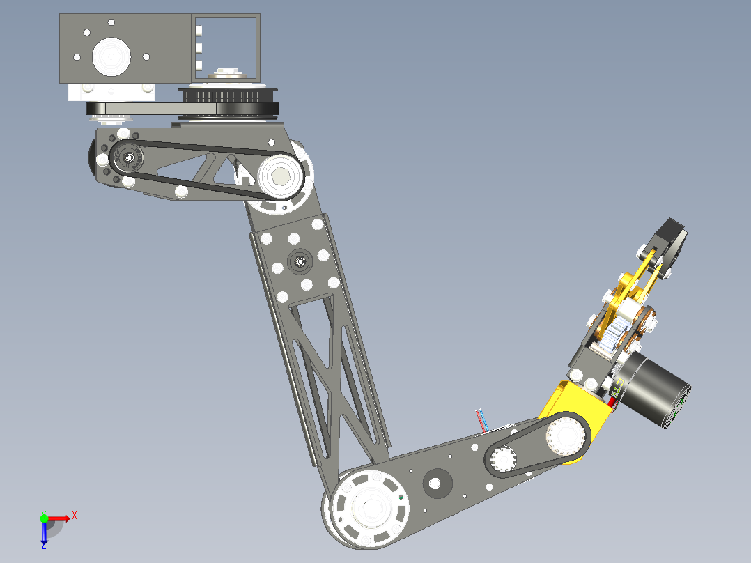 简易5自由度机械臂结构俯视图