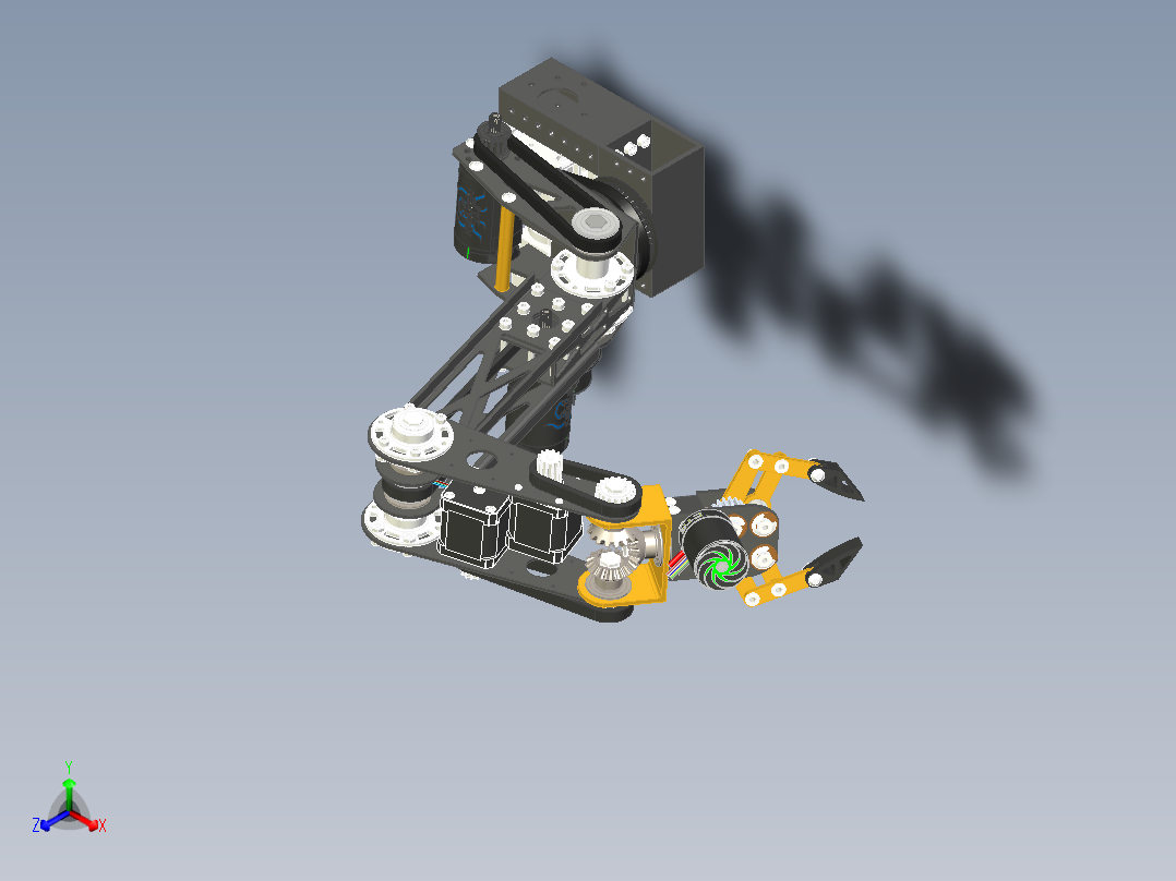 简易5自由度机械臂结构正等轴测图
