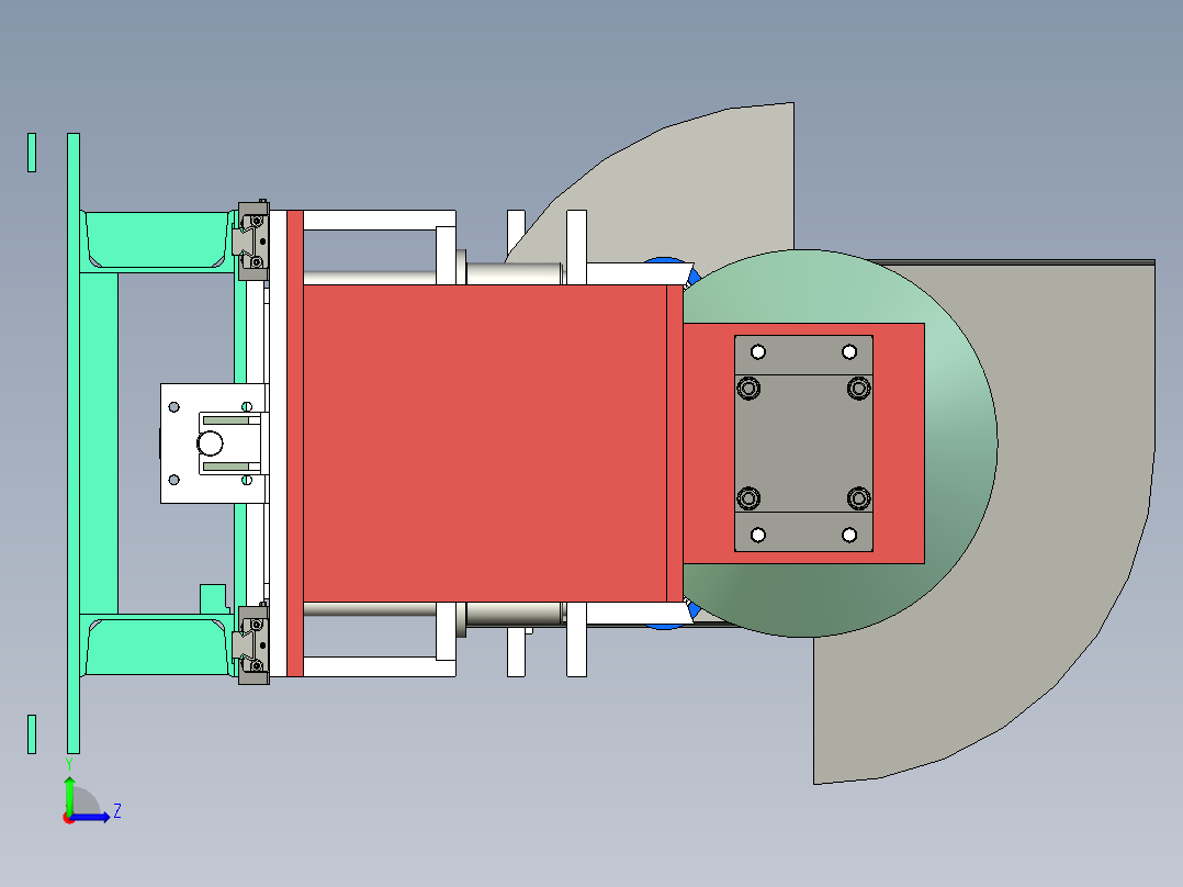 移动焊接翻转变位机左视图