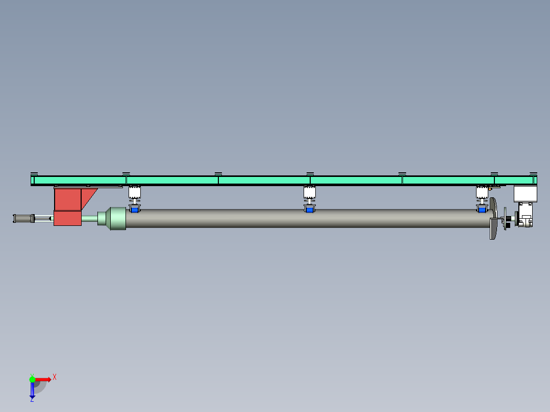 移动焊接翻转变位机俯视图