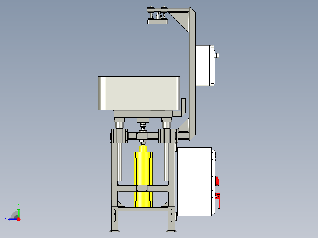 工位台式振动试验机设计右视图