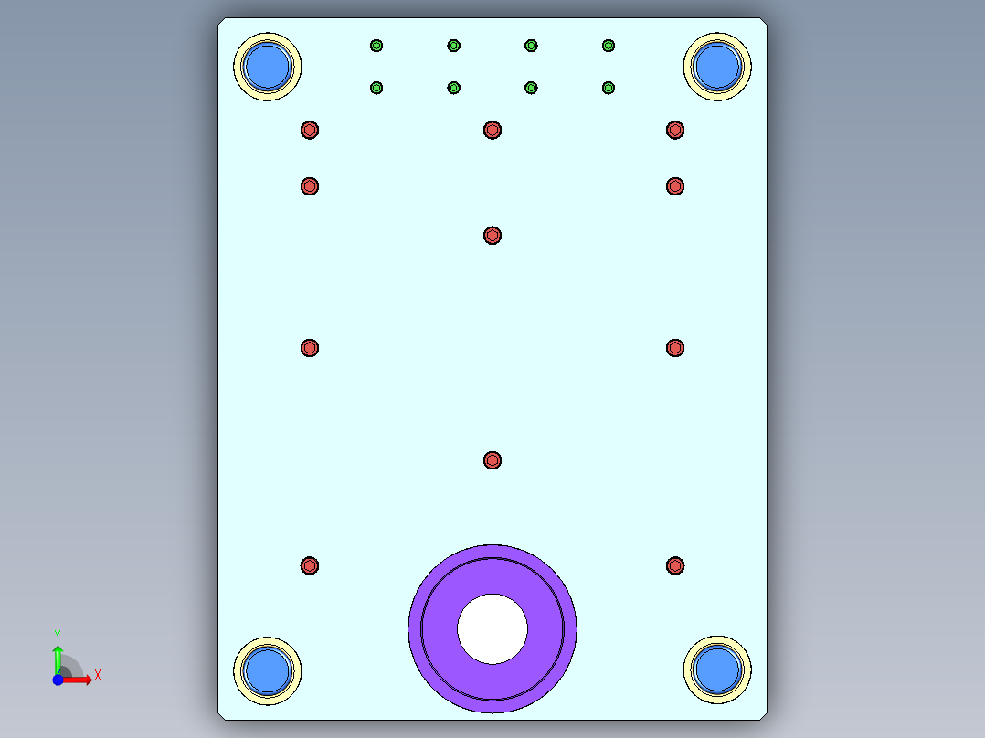 户外灯外壳模具前视图