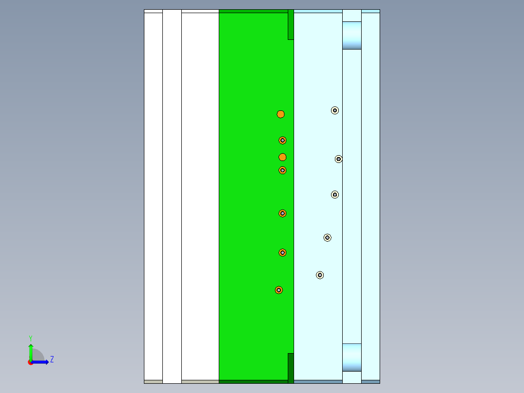 户外灯外壳模具左视图