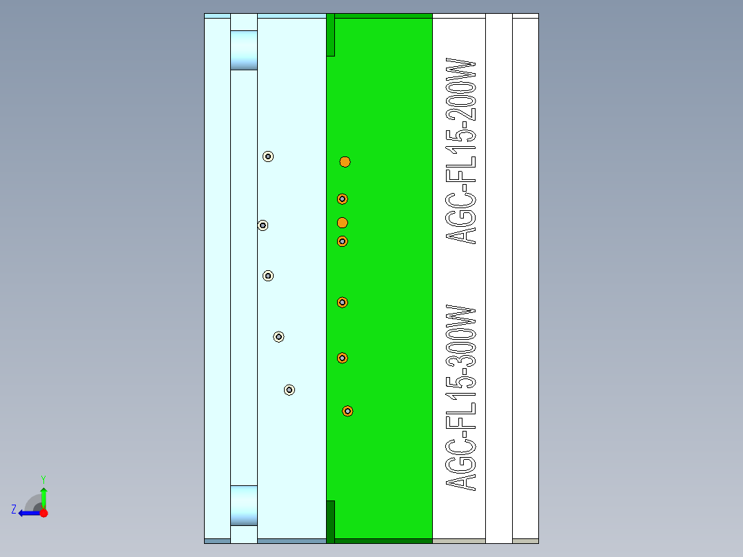 户外灯外壳模具右视图