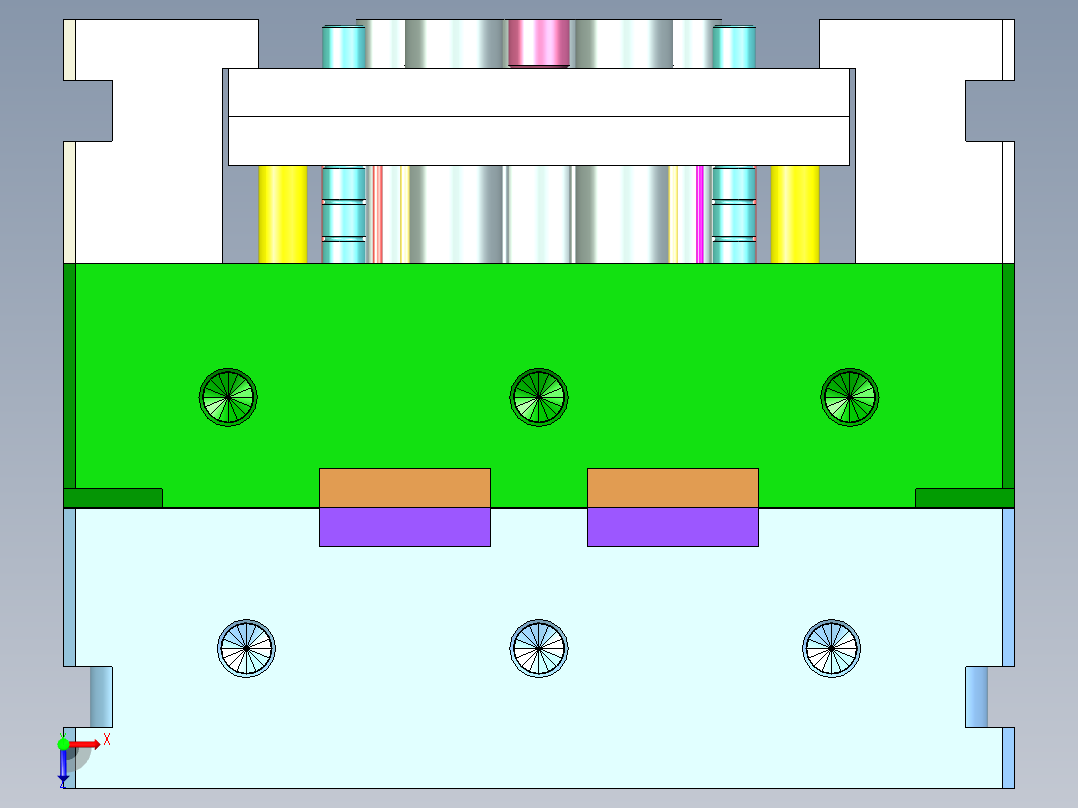 户外灯外壳模具俯视图
