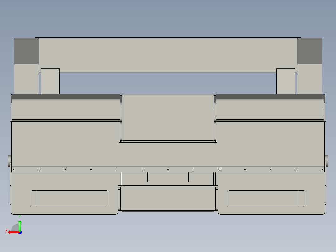 B2004288-两轴低板卡车拖车后视图