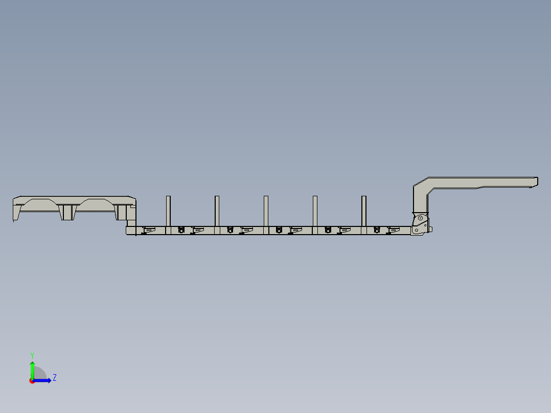 B2004288-两轴低板卡车拖车左视图