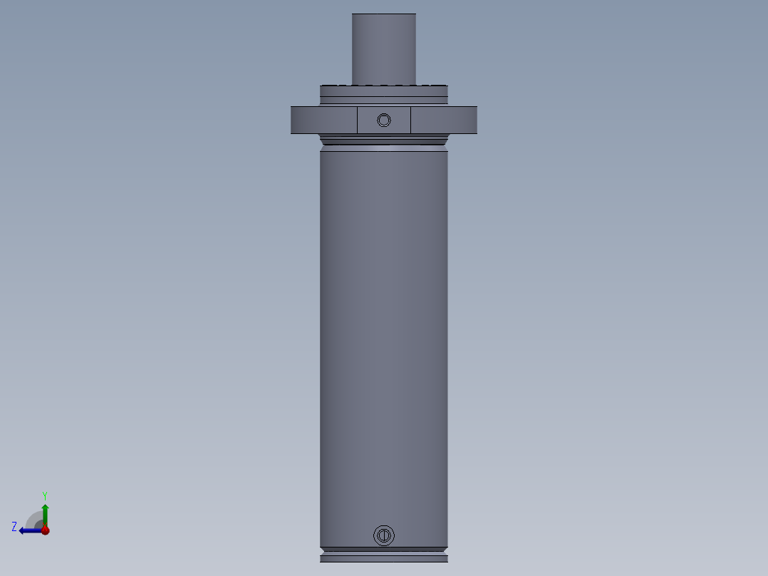 高压液压缸（带前后法兰）200x120x600毫米右视图