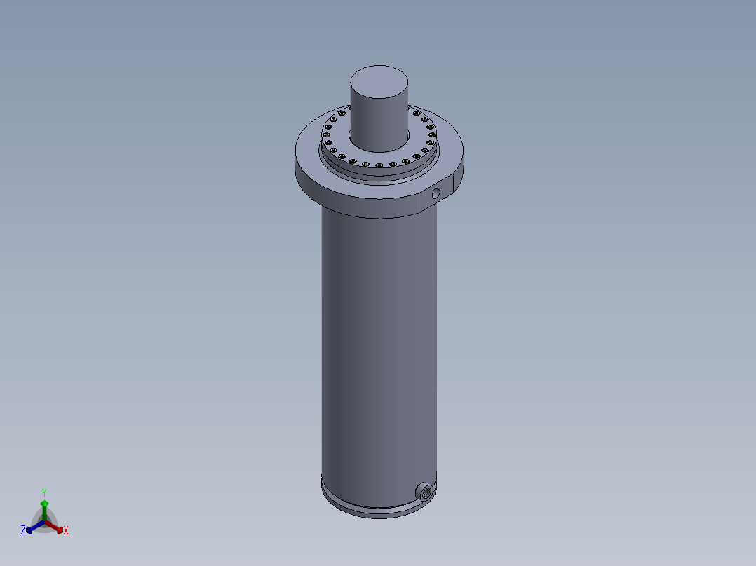高压液压缸（带前后法兰）200x120x600毫米正等轴测图