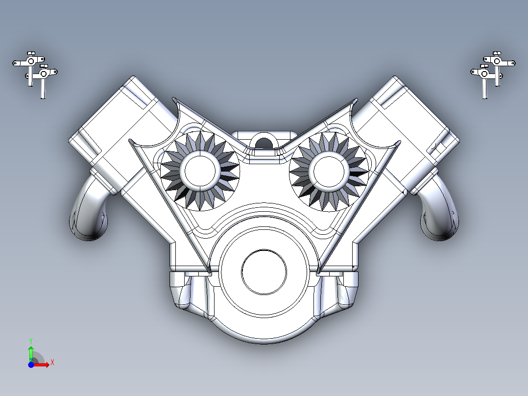 V6发动机组装【后续教程】前视图