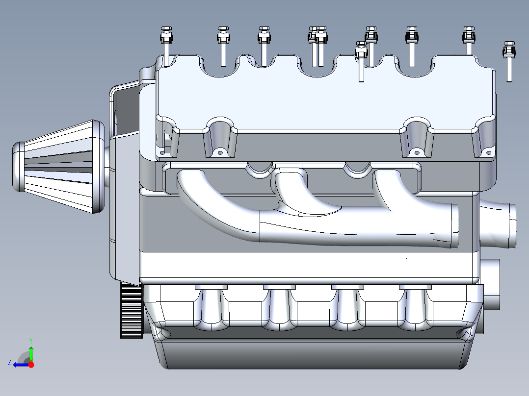 V6发动机组装【后续教程】右视图