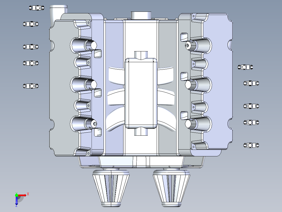 V6发动机组装【后续教程】俯视图