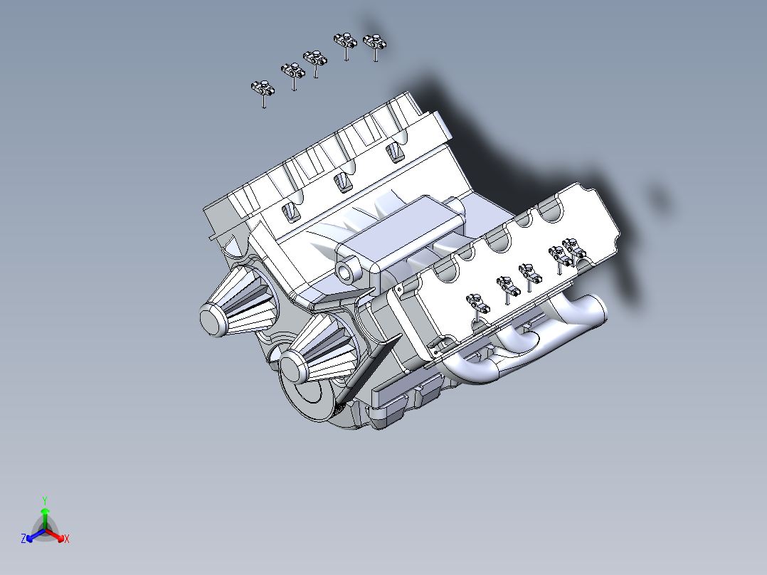 V6发动机组装【后续教程】正等轴测图