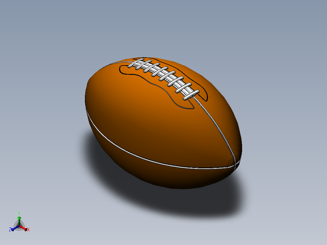 橄榄球正等轴测图